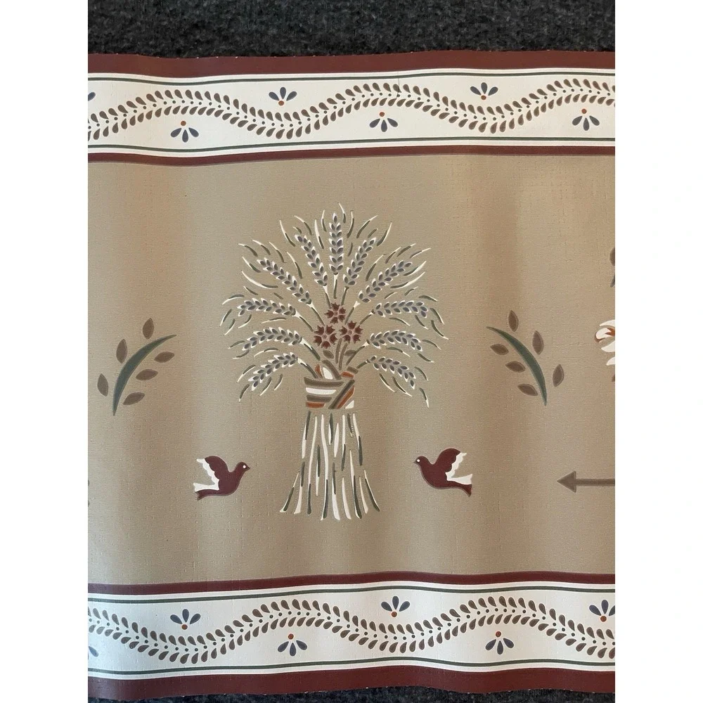 11 Vintage Prepasted Border Wallpaper Rooster 4yds per roll 8 1/2 Inches Wide